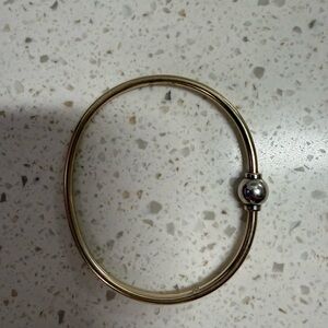 Le Stage 14k gold and sterling silver bracelet bangle